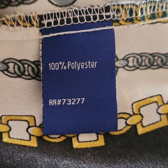 Apt 9 women's large lightweight sleeveless blouse white with chain patte… - Picture 5 of 6